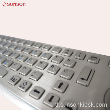 Vandal Metalic Braille Keyboard para sa Kiosk ng Impormasyon